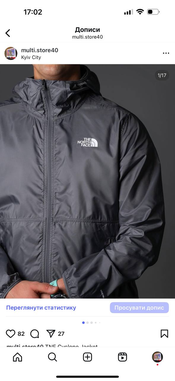 Вітровка TNF сіра