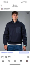 Зіп 1/4 Armani Exchange темно синя