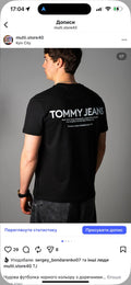 Футболка Tommy чорна білий надпис