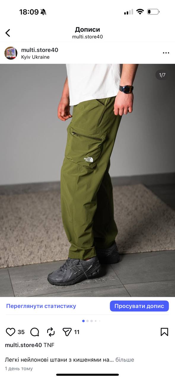 Штани TNF хакі легкі